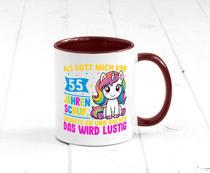 55. Geburtstag | Als Gott mich schuf 40 Jahre v2 lustiger Spruch Geschenk