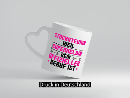 Superheldin Stuckateurin | Innenausbau Geschenkidee Humor Tasse