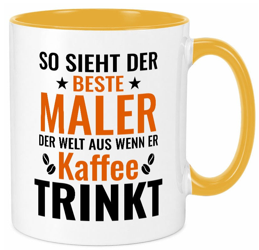 Kaffee trinkt: Maler | Malerei lustiger Spruch Geschenk Humor Geschenkidee Tasse