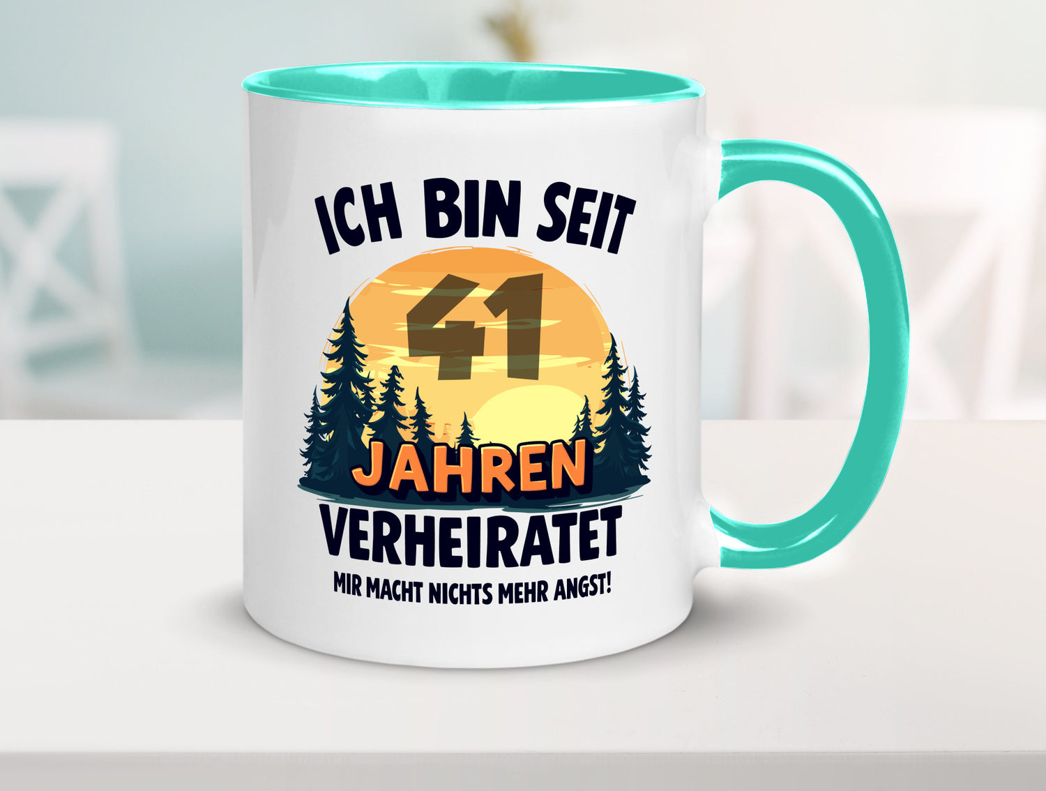 Ich bin Verheiratet | 41. Hochzeitstag Ehepaar v2 Geschenkidee Humor Tasse