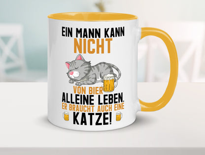 Von Bier leben | Mann braucht eine Katze Katzenliebhaber Geschenk Tierliebhaber