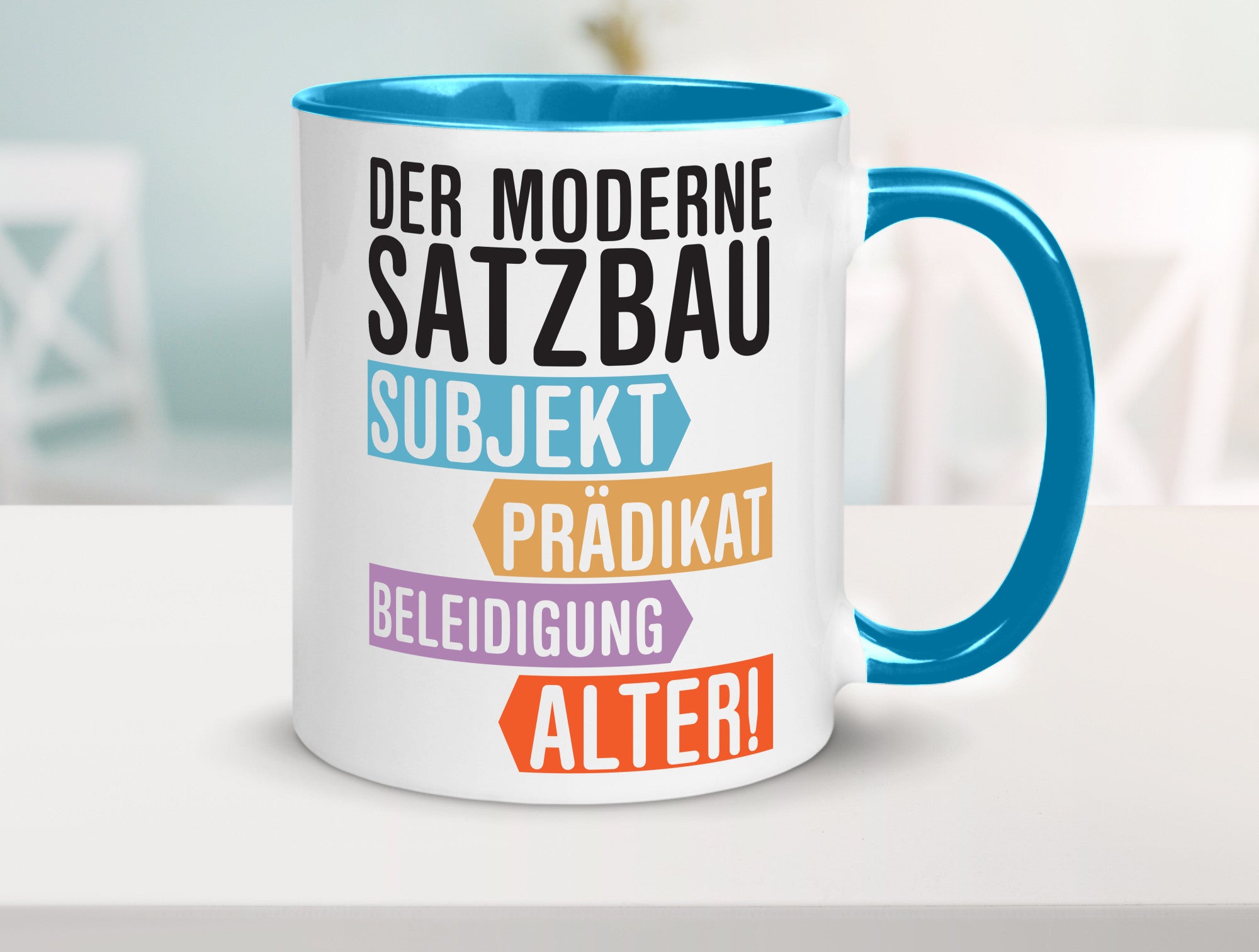 Moderner Satzbau | Lehrer Lehrerin Kollege lustig Arbeit Kollegen Büro Geschenk