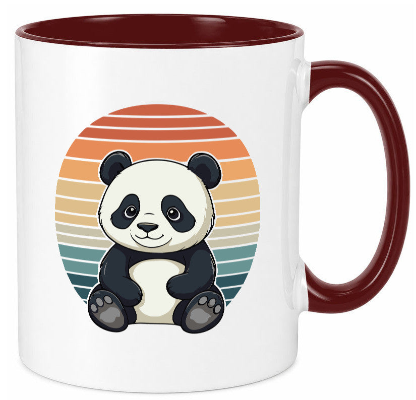Panda Bär | Retro Vintage sunset v2 lustiger Spruch Geschenk Humor Geschenkidee Tasse
