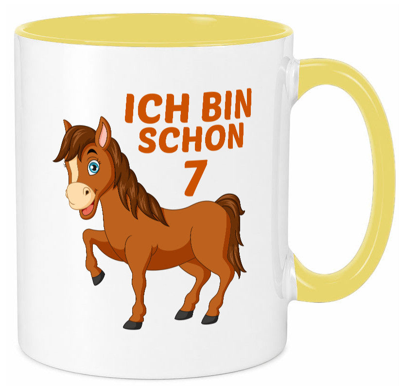 7. Geburtstag | Ich bin schon 7 Pferde Pony Humor Geschenkidee Tasse