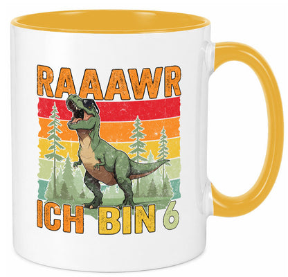 6. Geburtstag | 6 Jahre rarrrr ich bin Dinosaurier Humor Geschenkidee Tasse