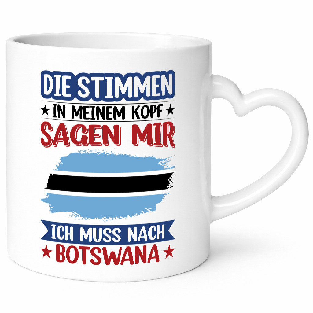 Botswana | Urlaub Stimmen in meinem Kopf Traumland Geschenkidee Humor Tasse