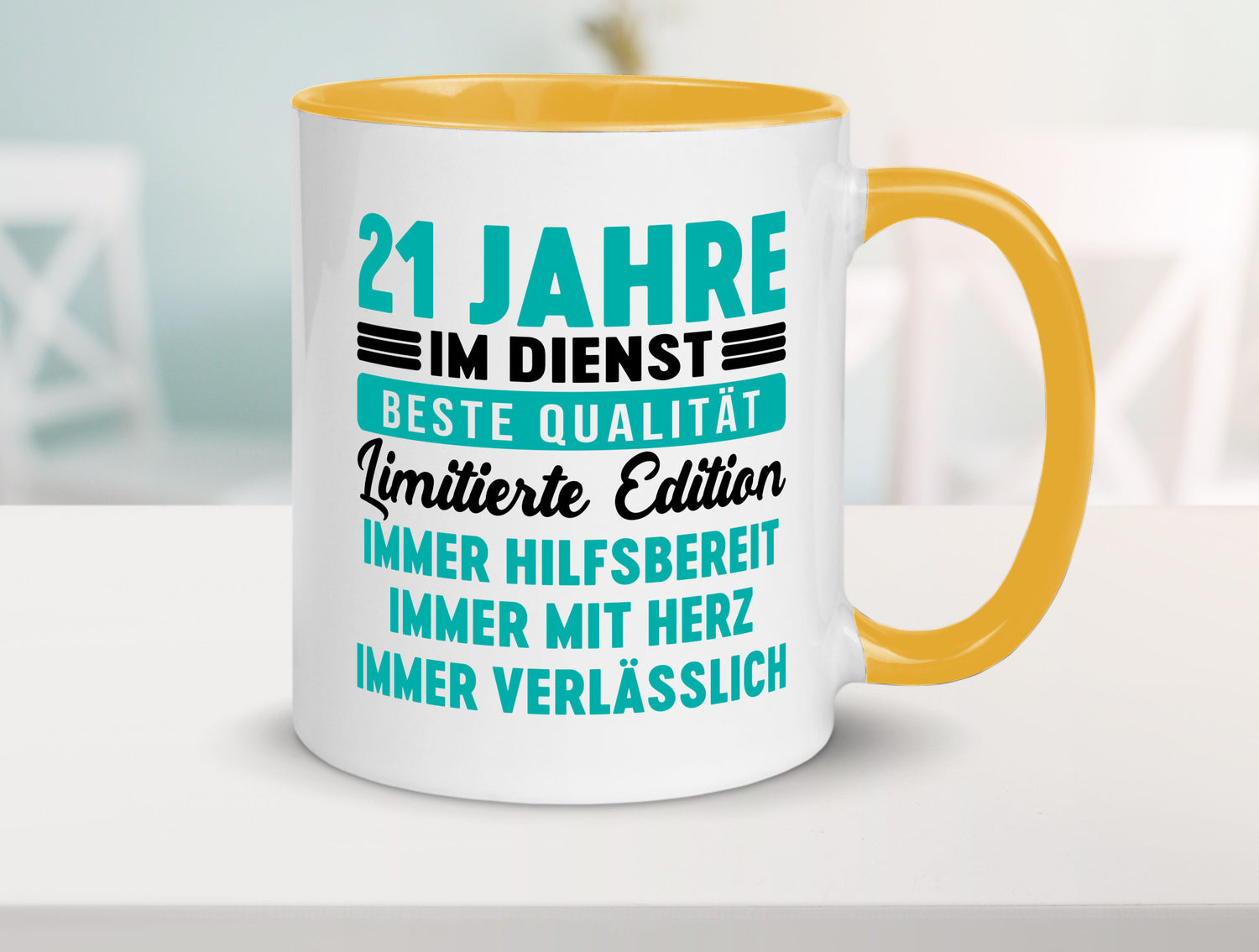 21 Jahre im Dienst | Jubiläum Arbeit v5 lustig Kollegen Büro Geschenk Tasse