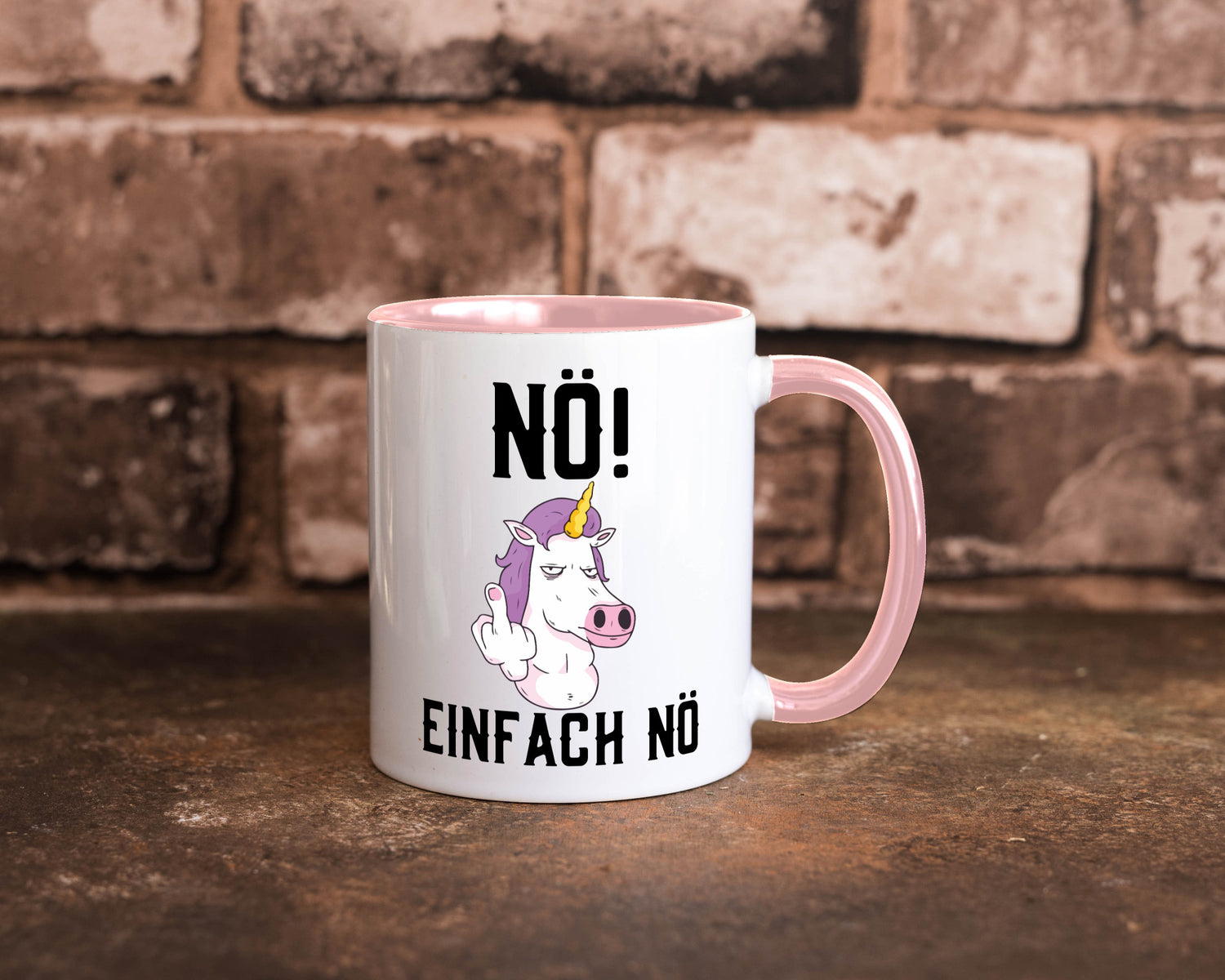 Einfach Nö | Keinen Bock Einhorn Mittelfinger Comic Geschenkidee Humor Tasse
