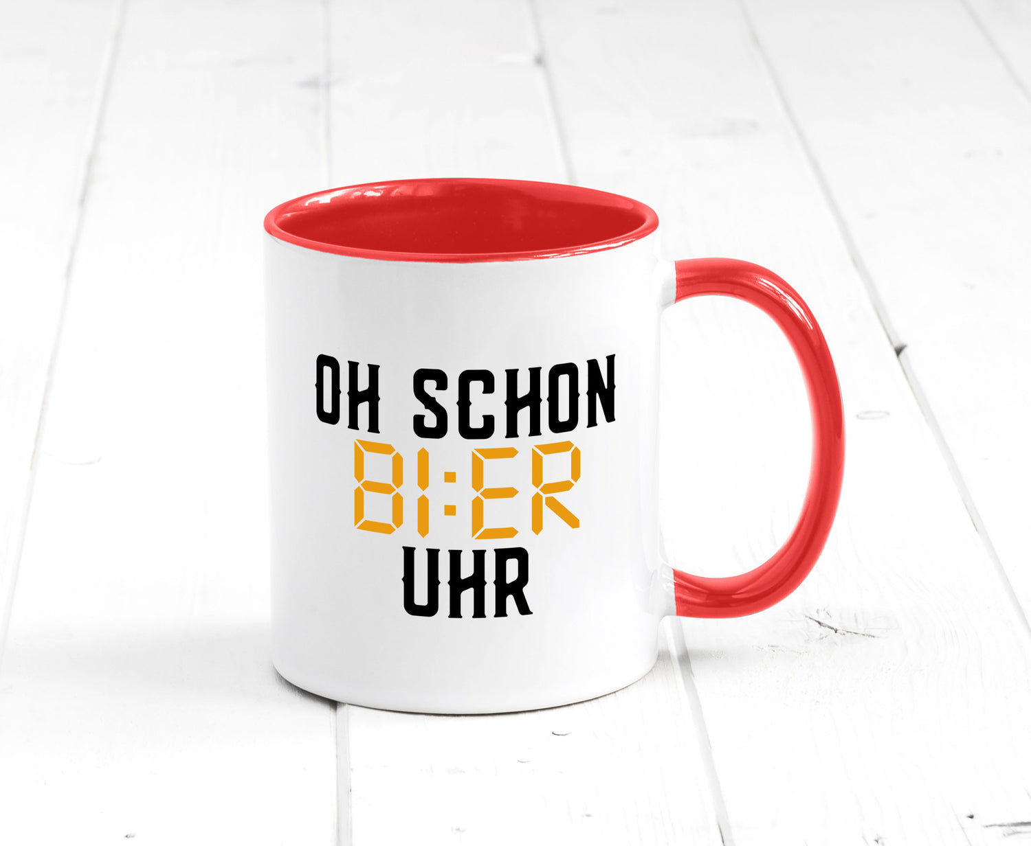 Oh schon Bier Uhr | Biertrinker Party Feiern Pils Humor Geschenkidee Tasse