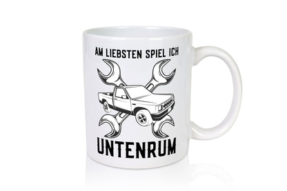 Spiele am liebsten untenrum | Werkstatt Mechaniker Tunen lustiger Spruch