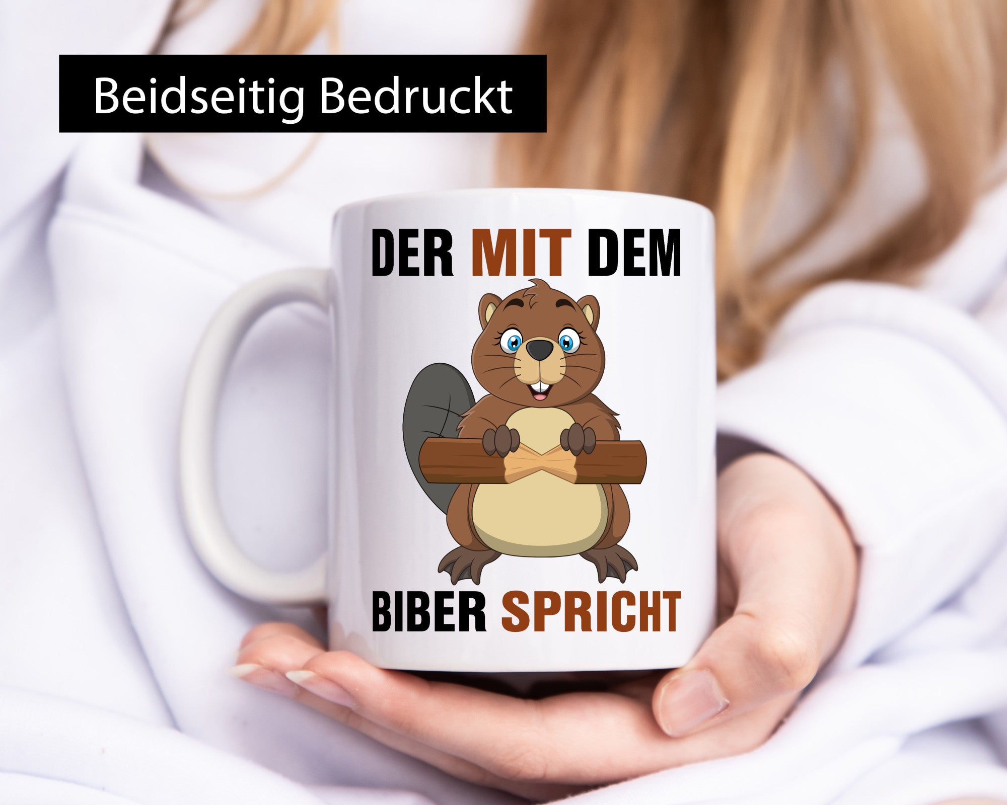 Der mit dem Biber spricht | Biberliebhaber lustig Humor Geschenkidee Geschenk