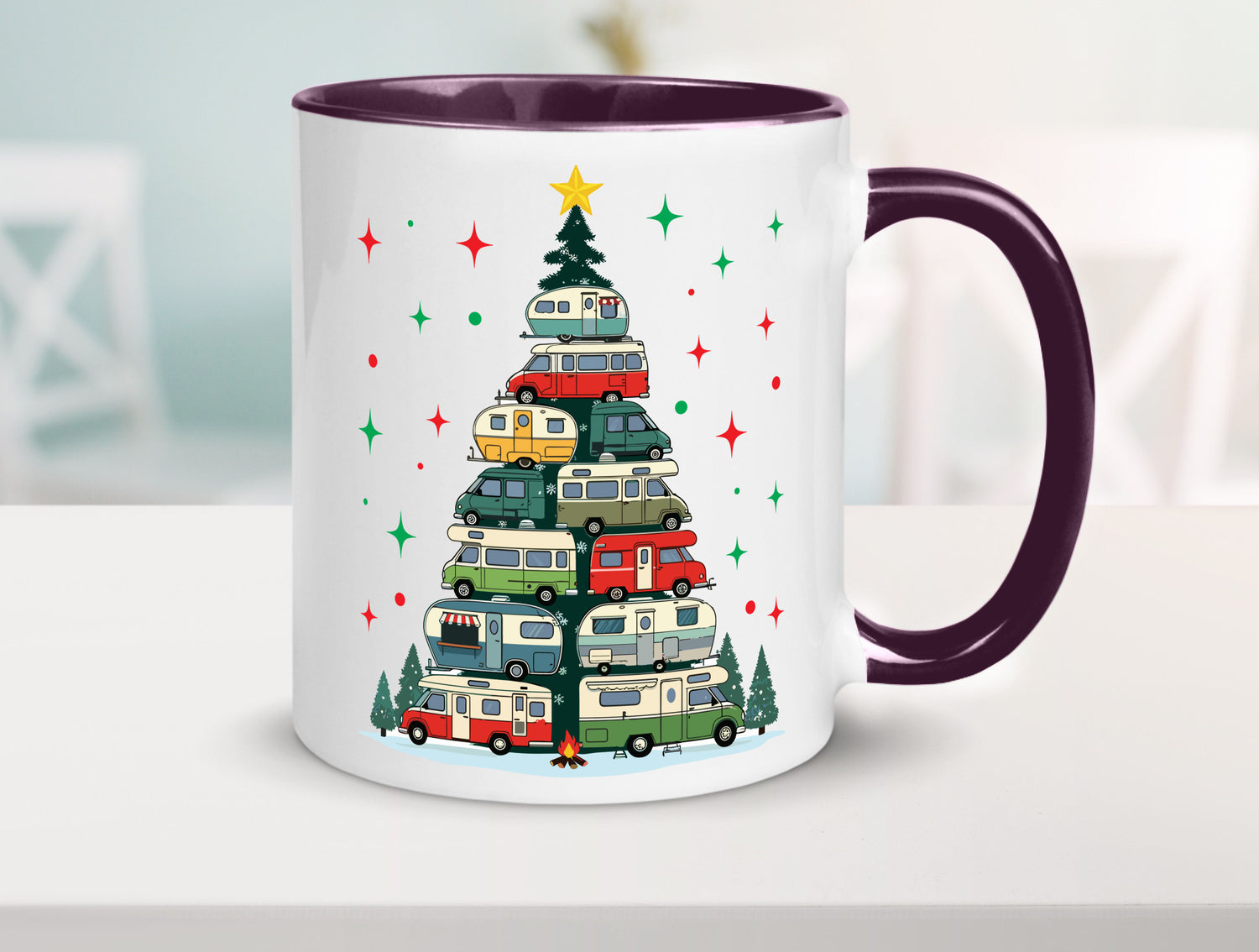 Camper | Camping Weihnachten Fahrzeuge Baumlichter v2 lustig Humor Geschenkidee
