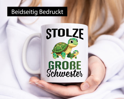 Stolze große Schwester | Schildgröte Geschwister Humor Geschenkidee Tasse
