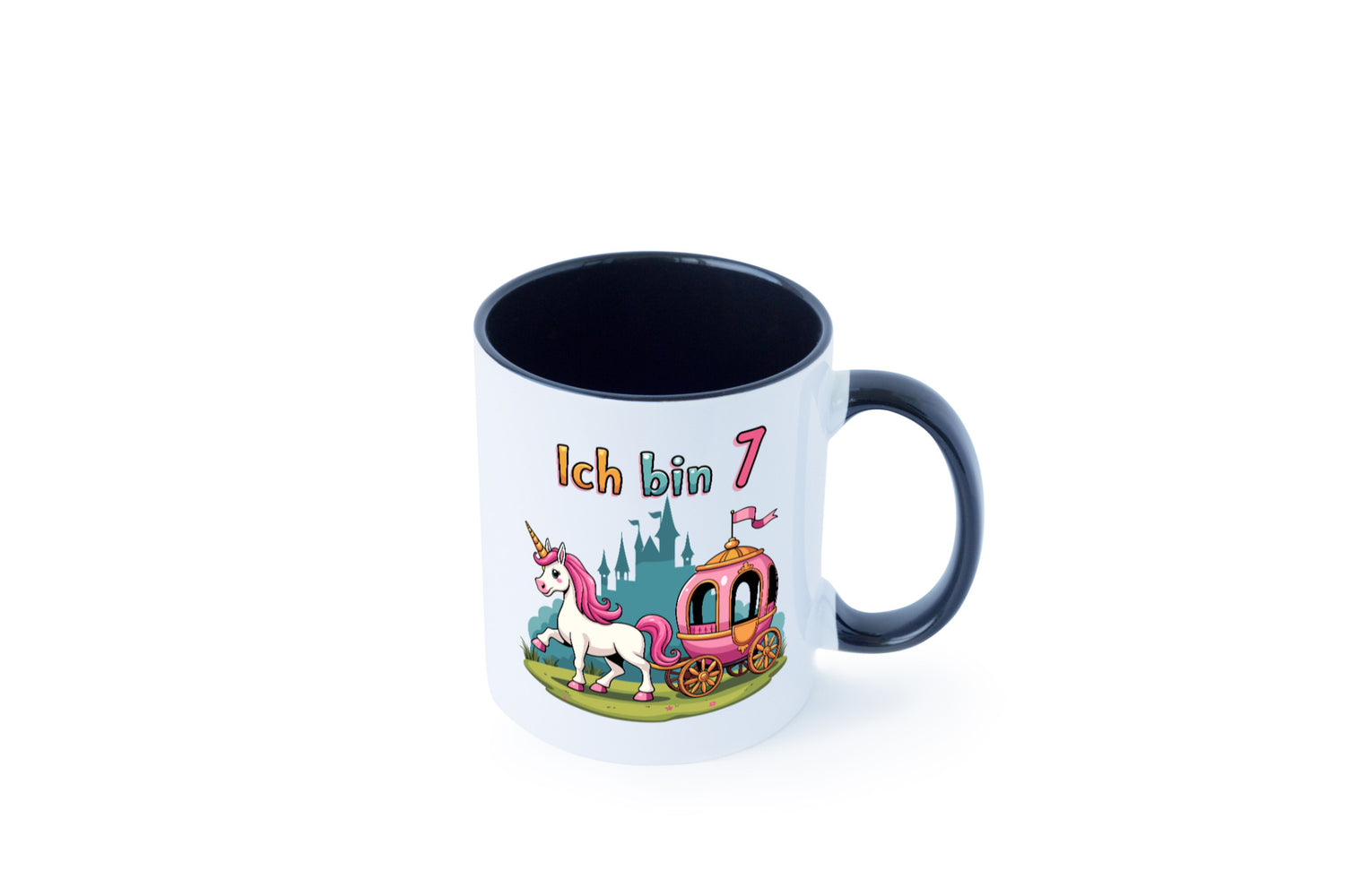 7. Geburtstag | Prinzessin in Kutsche Einhorn lustiger Spruch Geschenk