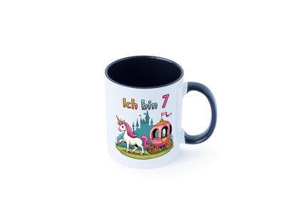 7. Geburtstag | Prinzessin in Kutsche Einhorn lustiger Spruch Geschenk