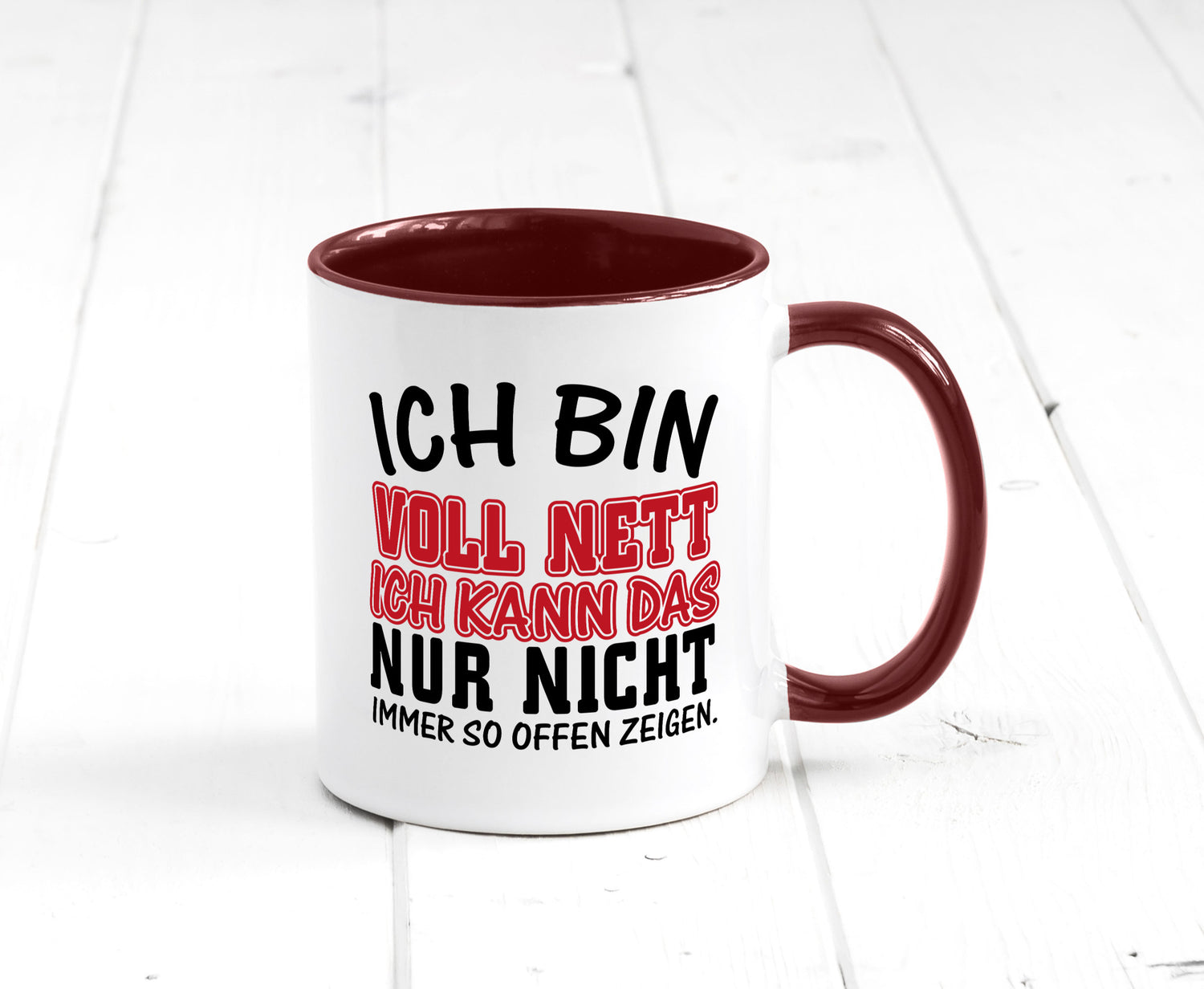 Ich bin voll nett Geschenkidee Humor Tasse