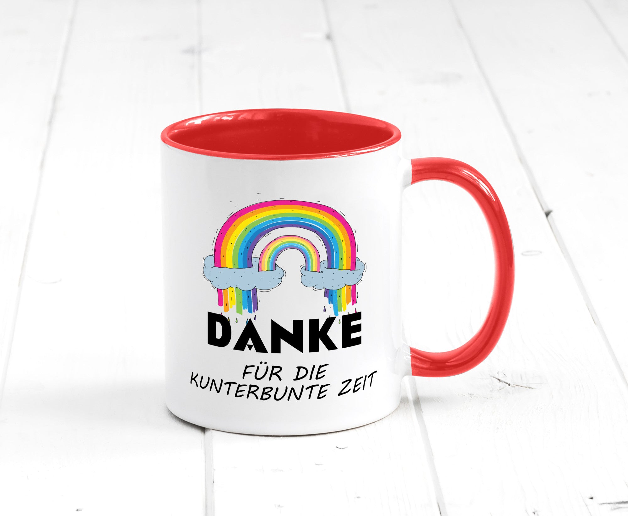 Danke für die Kunderbunte Zeit | Regenbogen lustiger Spruch Geschenk Humor