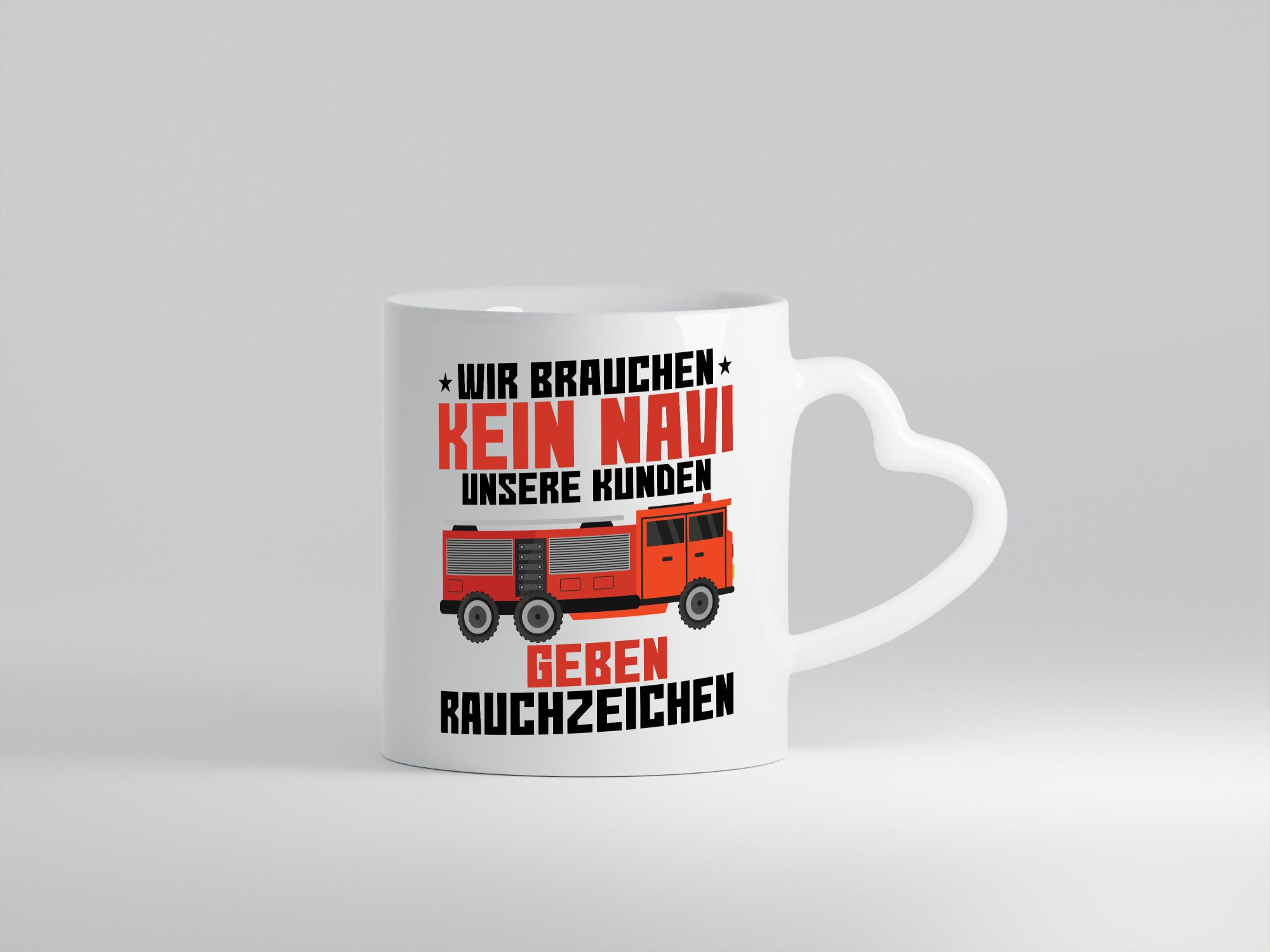 Kein Navi | Rauchzeichen Feuerwehrauto Brand Einsatz Humor Geschenkidee Tasse