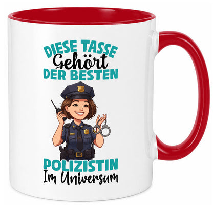 Im Universum: Polizistin | Beruf Polizei Geschenkidee Arbeit Kollegen Büro Tasse