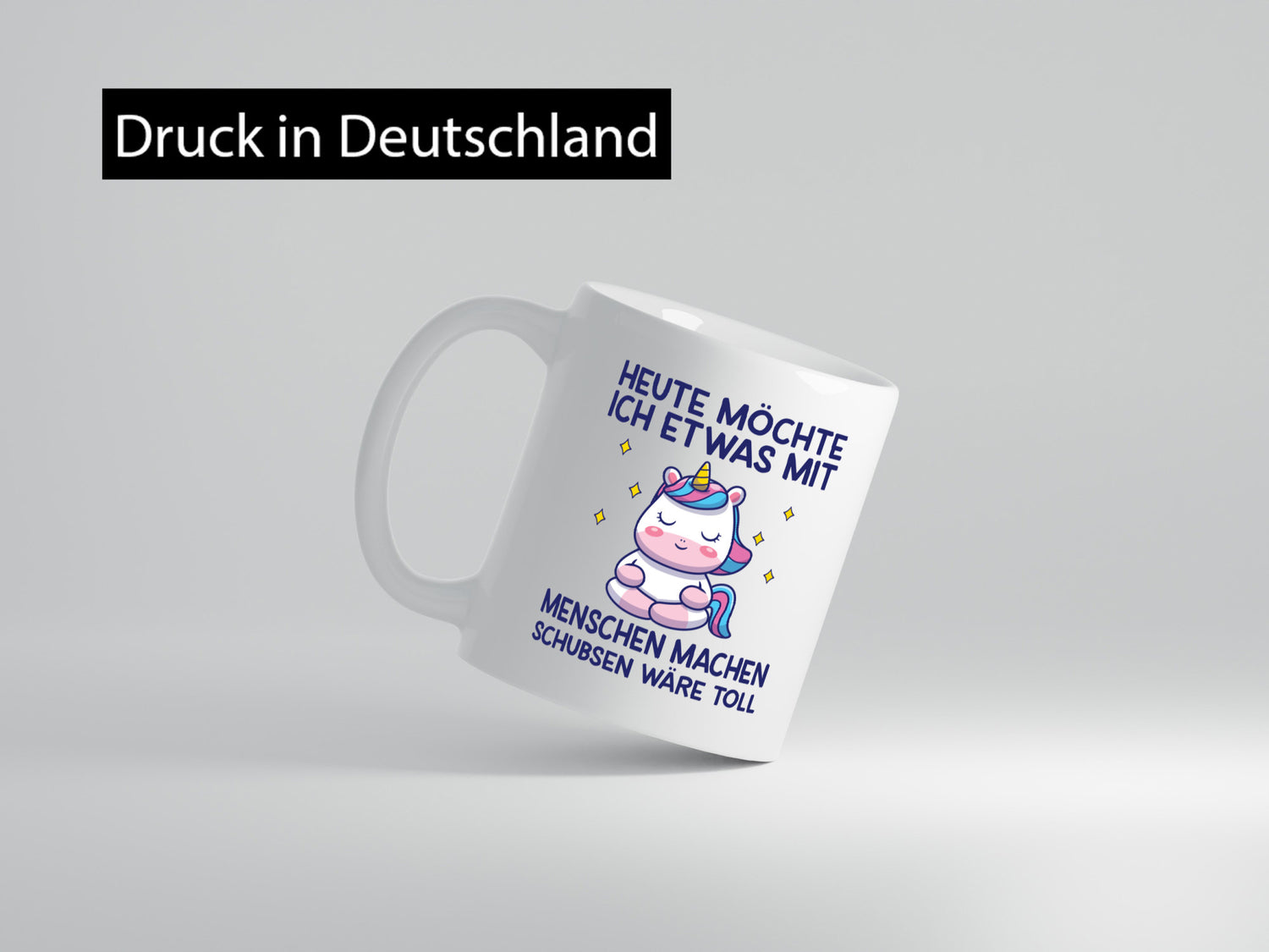 Heute möchte ich Menschen schubsen | Einhorn lustiger Spruch Geschenk Humor