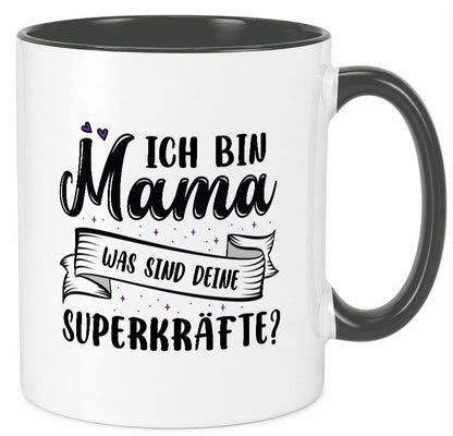 Superheldin Mama | Muttertag superkraft lustiger Spruch Geschenk Familie Tasse