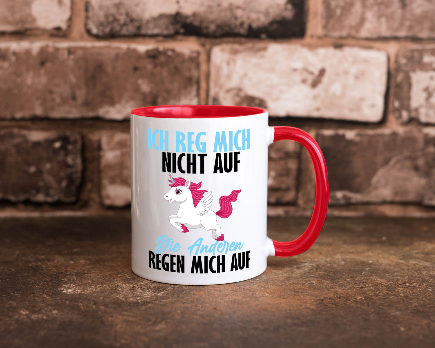 Ich reg mich nicht auf lustiger Spruch Geschenk Humor Geschenkidee Tasse