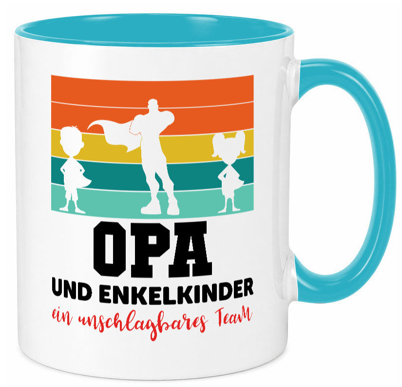 Opa und Enkelkinder ein unschlagbares Team Geschenkidee Familie Humor Tasse
