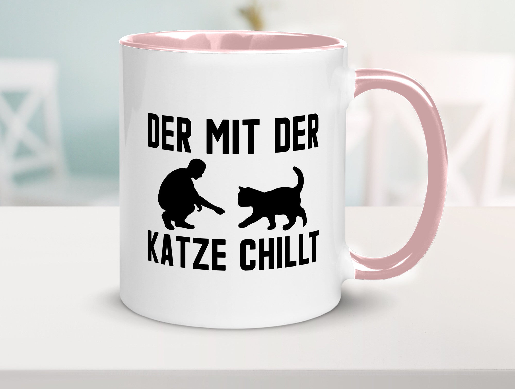 Mit der Katze | Chillen Katzenliebhaber Tierfreund lustiger Spruch Geschenk