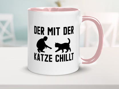 Mit der Katze | Chillen Katzenliebhaber Tierfreund lustiger Spruch Geschenk