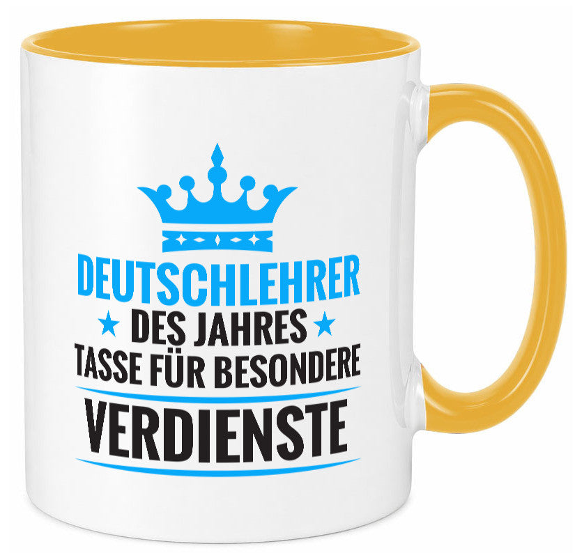 Besonderer Verdienst: Deutschlehrer | Lehrer Schule lustig Humor Geschenkidee Tasse