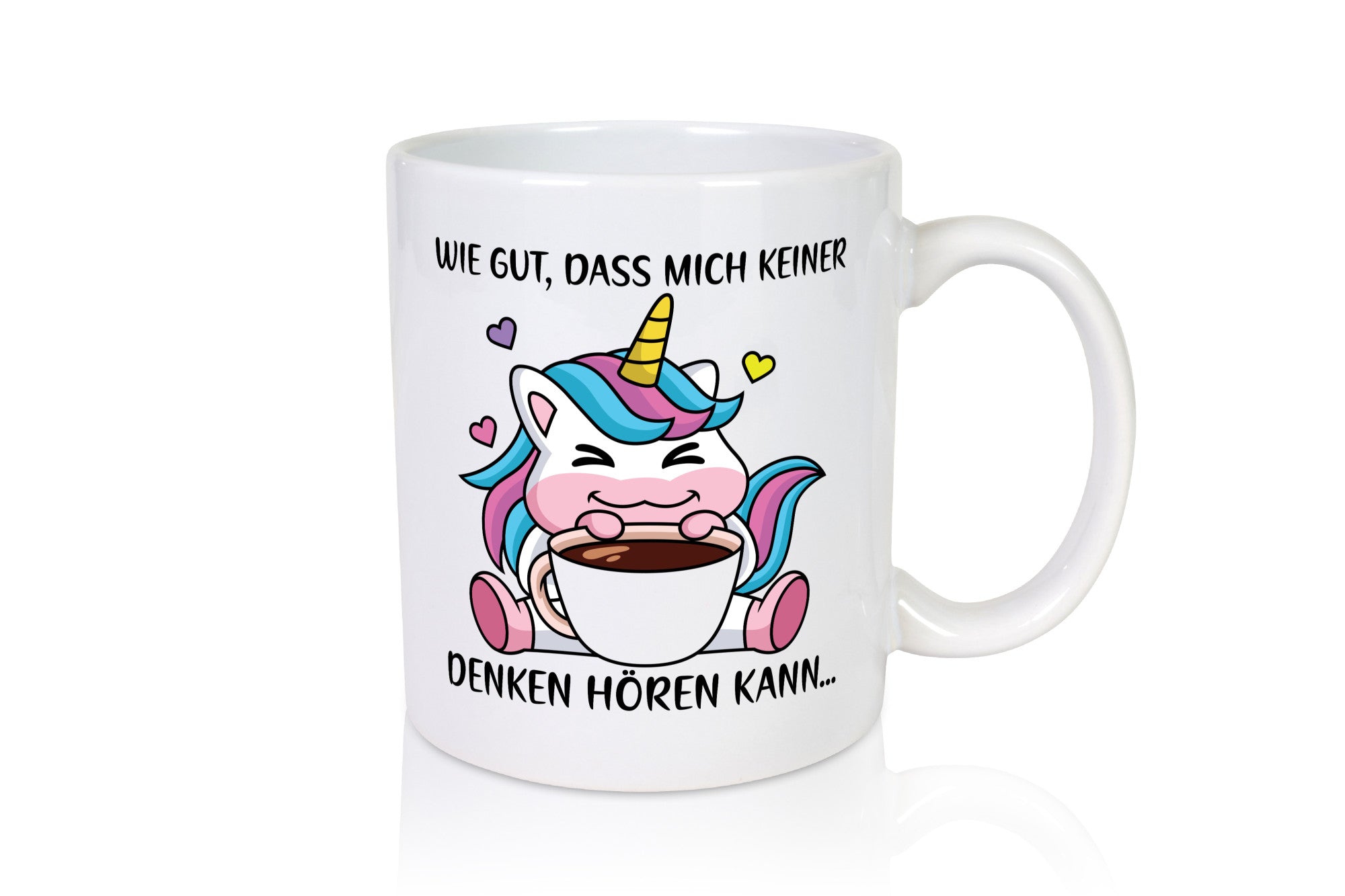 Denken hören kann | Einhorn Comic Humor Kaffeeliebhaber Geschenk Geschenkidee