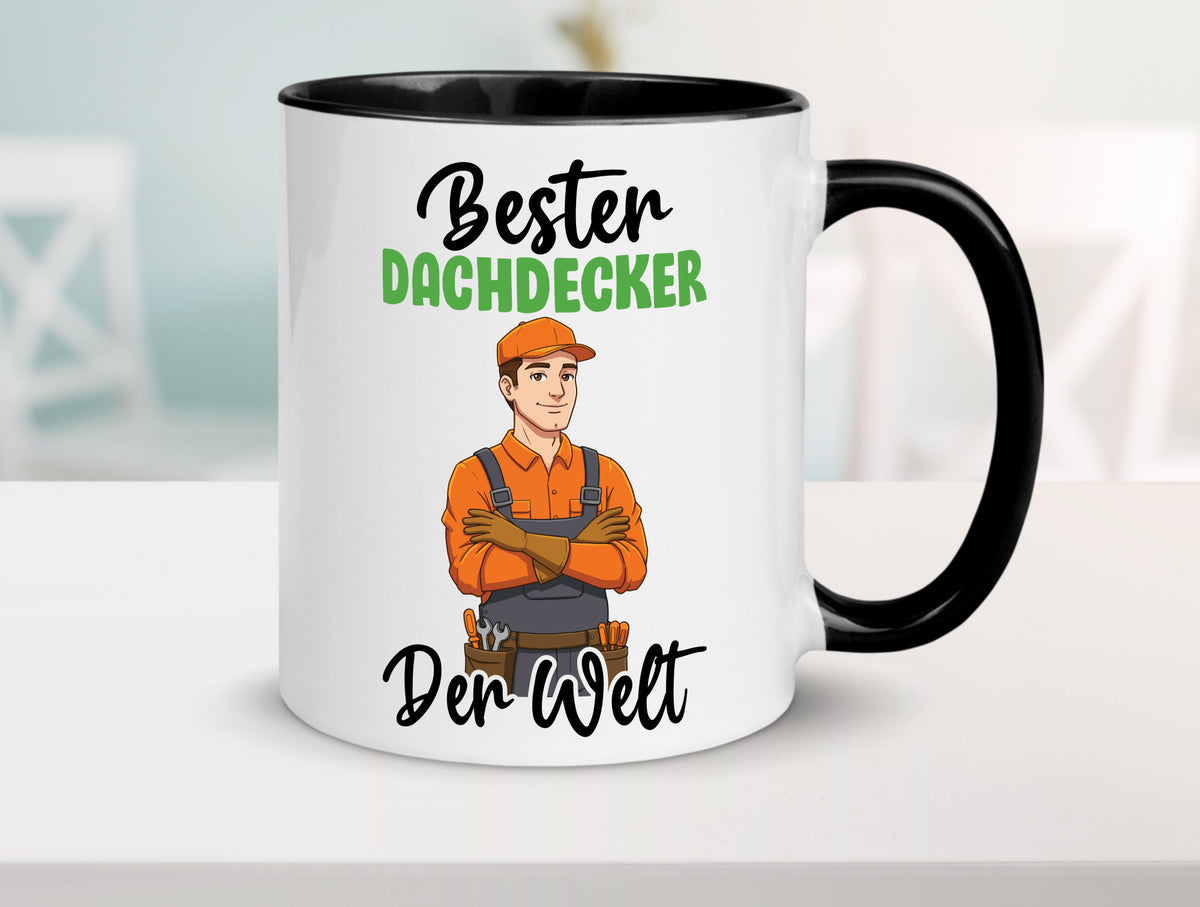Bester Dachdecker | Dachbau Hausbau v2 lustiger Spruch Geschenk Humor Tasse