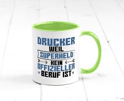 Superheld Drucker | Druckerei Print Medien Humor Geschenkidee Tasse