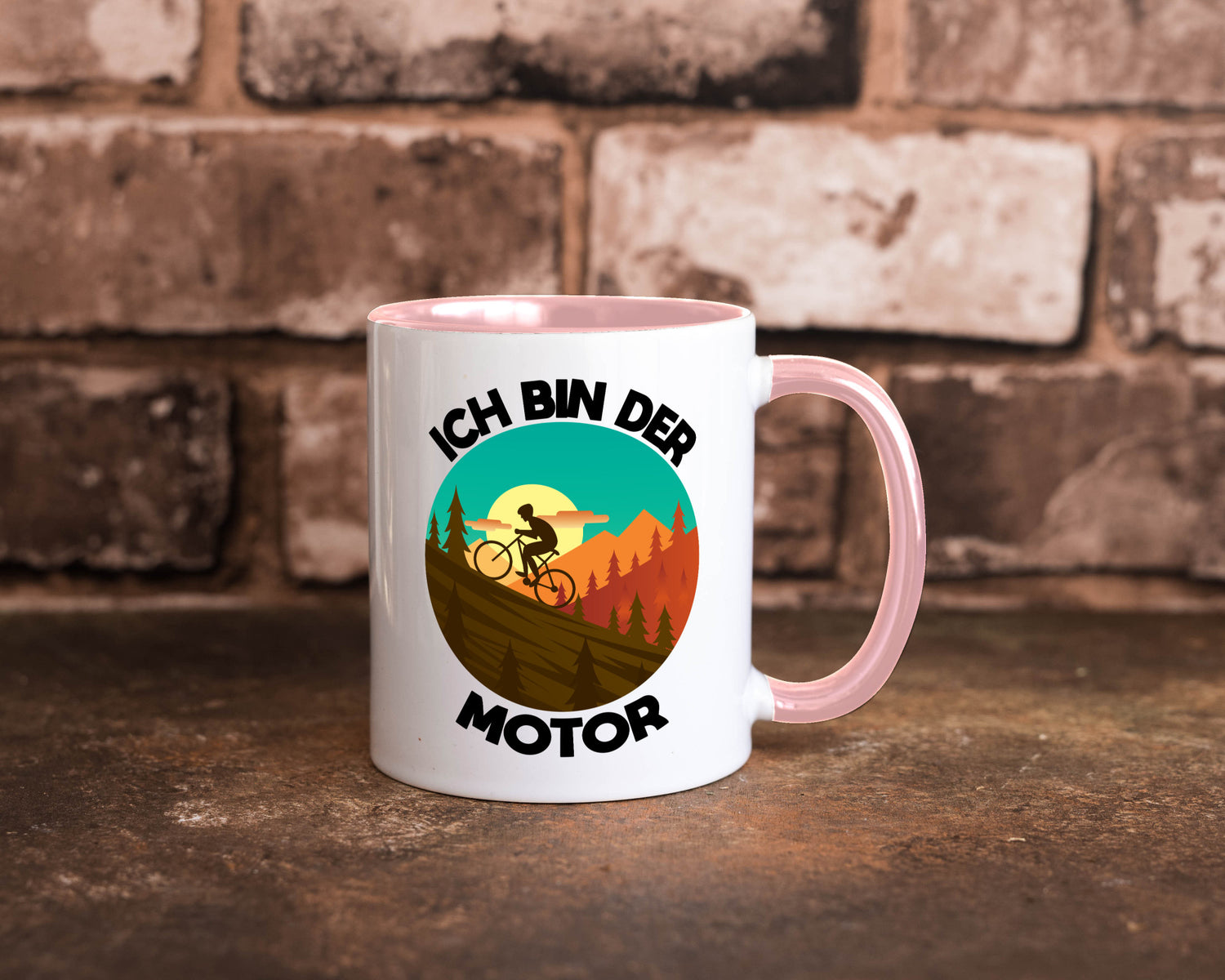 Ich bin der Motor | Mountainbiking Fahrrad Berge Geschenkidee Humor Tasse