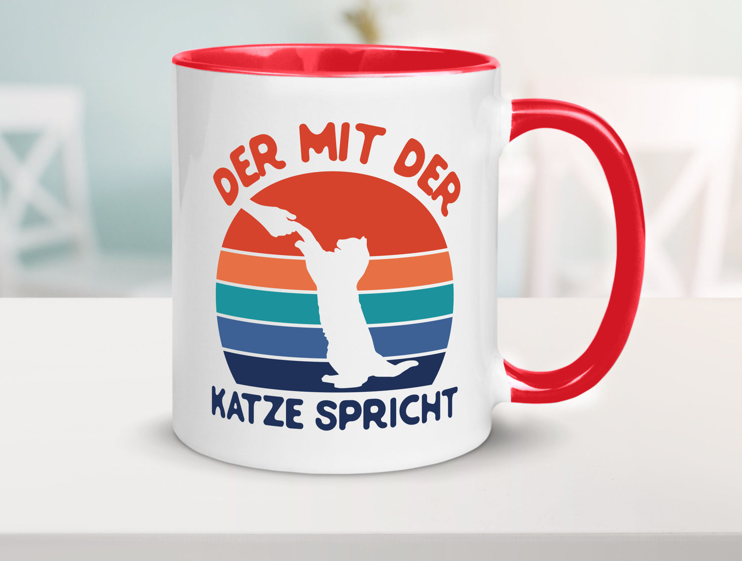 Der mit Katze Spricht | Katzenliebhaber Humor Tierliebhaber Geschenkidee Tasse