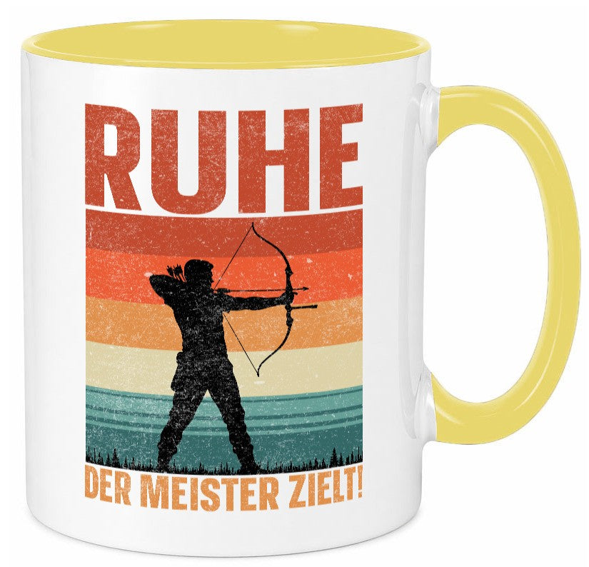 Ruhe der meister Zielt | Bogensport Bogenschütze Humor Geschenkidee Tasse