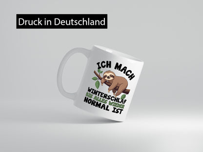 Winterschlaf | Faultier Schlafen v2 lustiger Spruch Geschenk Tierliebhaber