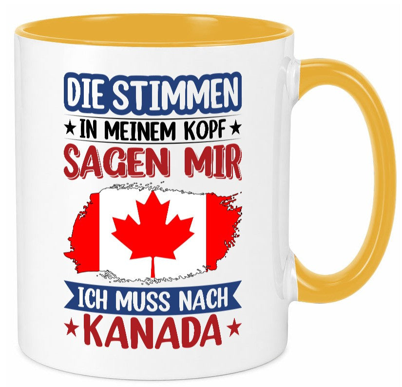 Kanada | Urlaub Stimmen in meinem Kopf Traumland Geschenkidee Humor Tasse