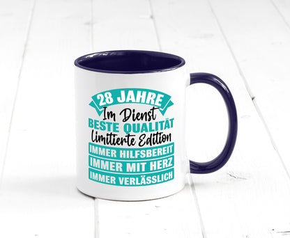 28 Jahre im Dienst | Jubiläum Arbeit lustig Kollegen Büro Geschenk Tasse