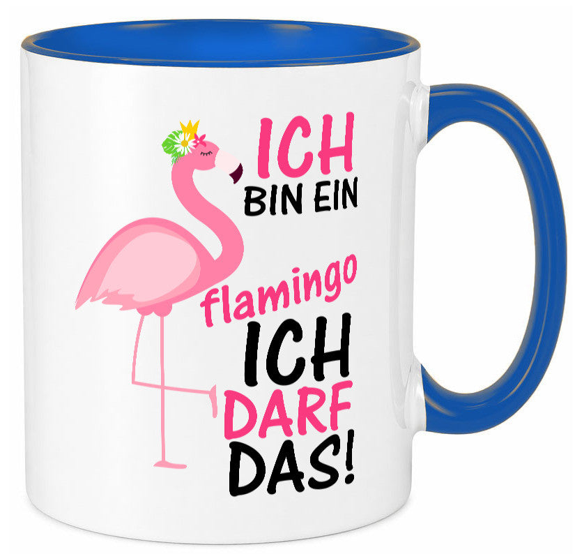 Ich bin ein Flamingo | Tier-Comic lustiger Spruch Blume Geschenk Tierliebhaber Tasse