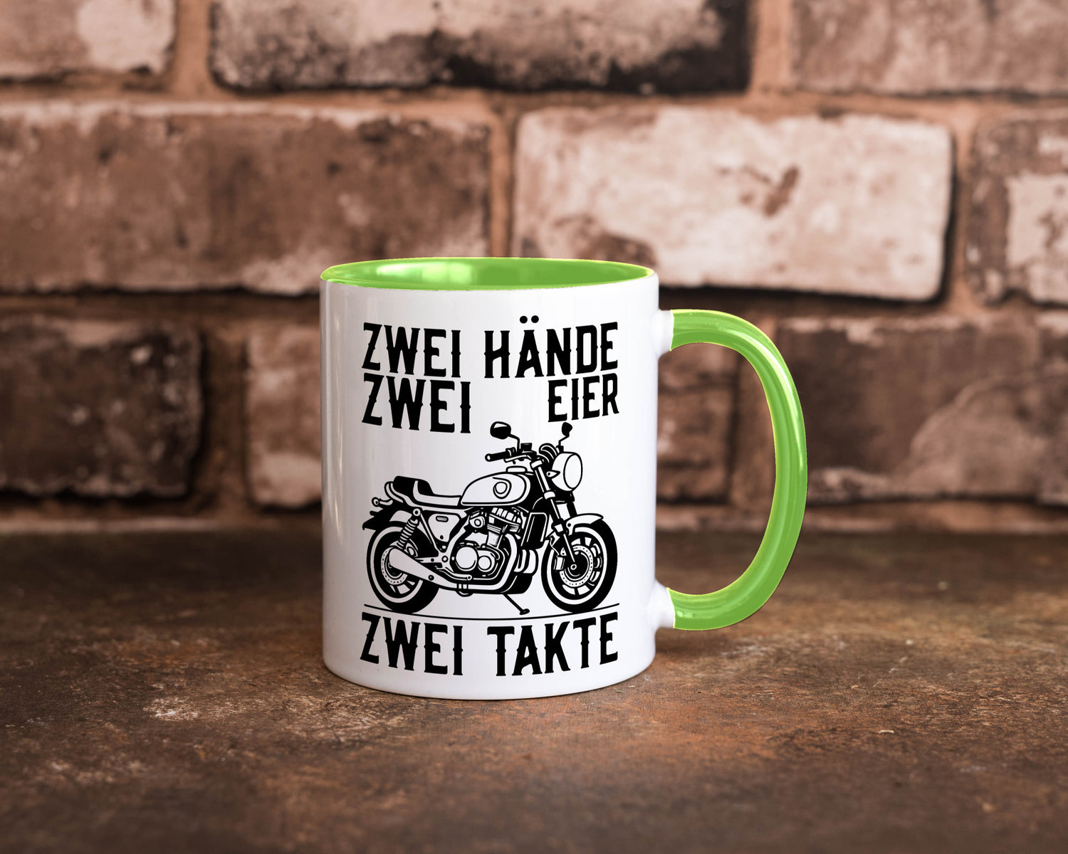 Zwei Hände | Zweitaktmotor Motorrad Moped Biker Geschenkidee Humor Tasse