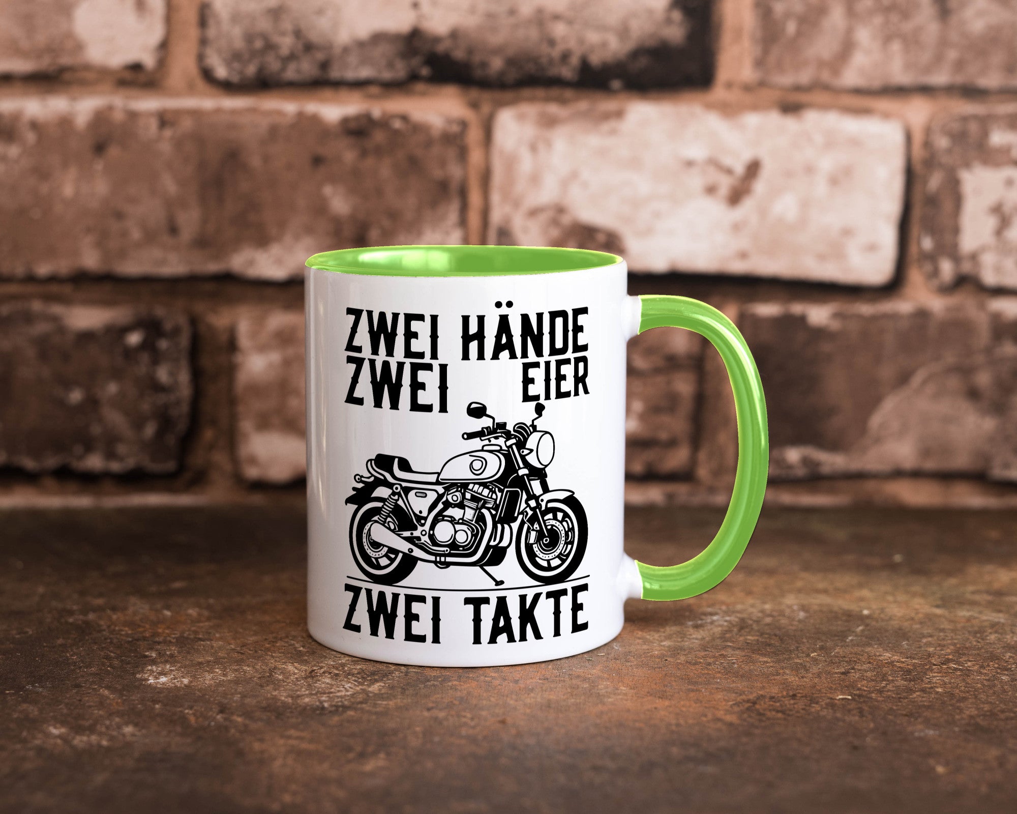 Zwei Hände | Zweitaktmotor Motorrad Moped Biker Geschenkidee Humor Tasse