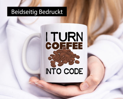Coffee into Code | Informatiker Tasse Informatik Geschenkidee Humor
