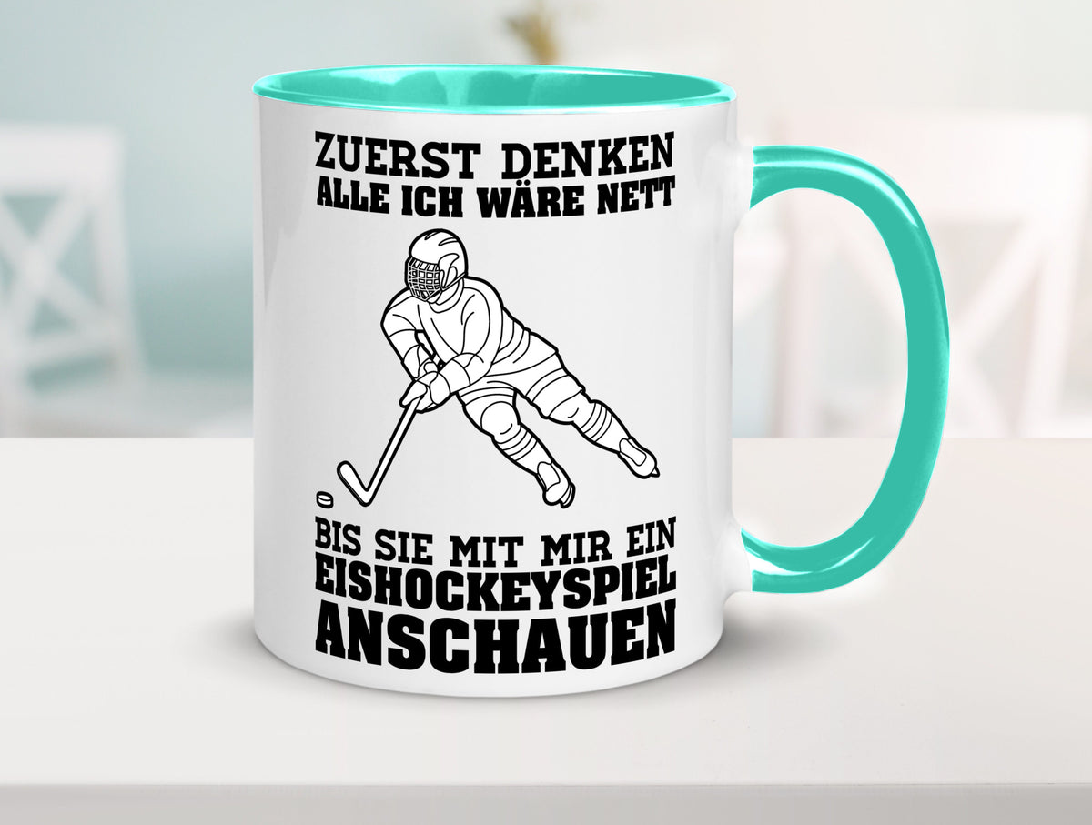 Eishockeyspiel | Eishockeyfan Tasse Eishockeyspieler Humor Geschenkidee
