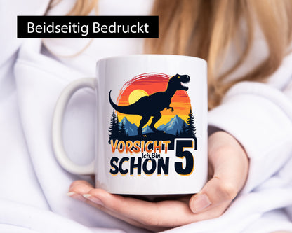 5. Geburtstag | 5 Jahre Dinosaurier v2 Humor Geschenkidee Tasse