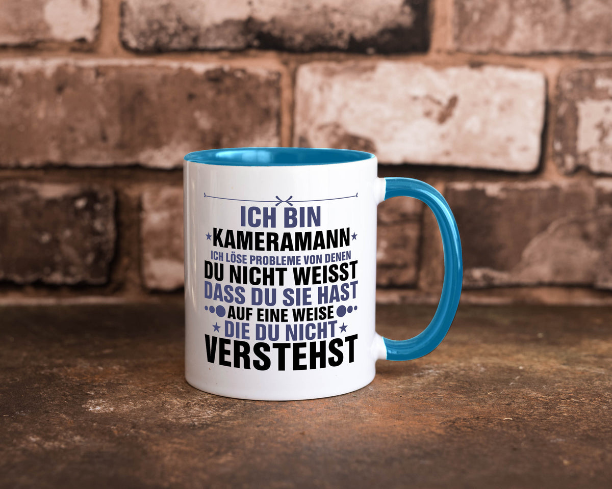 Löse Probleme: Kameramann | Kamera v2 lustiger Spruch Geschenk Humor Tasse
