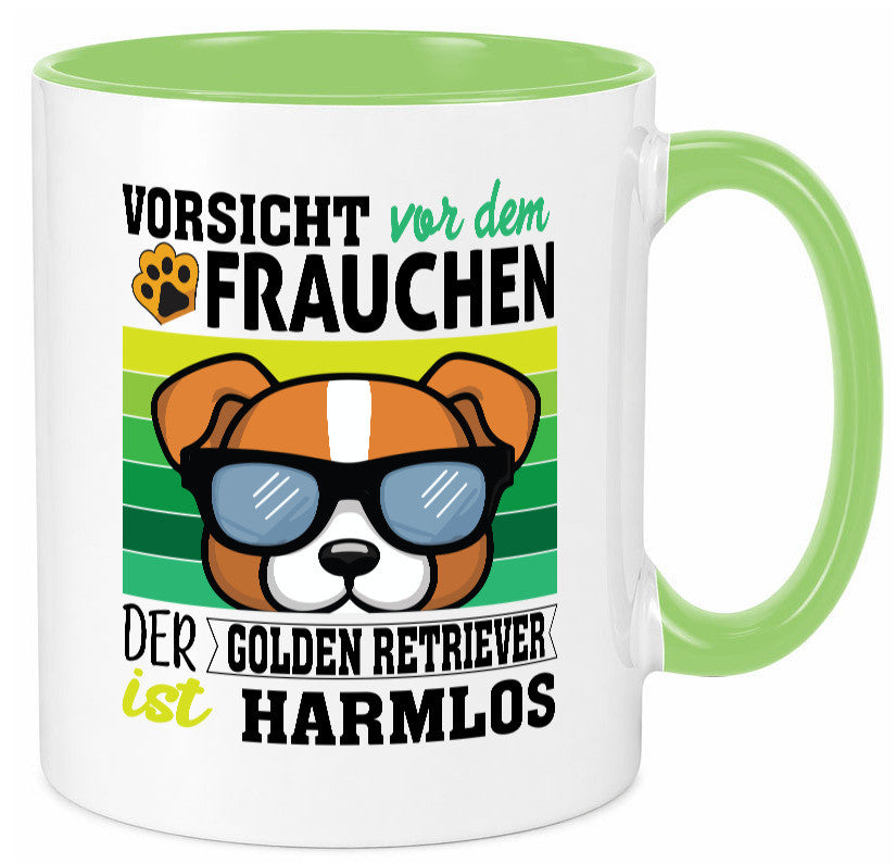 Vorsicht vor dem Frauchen Golden Retriever ist Harmlos lustiger Spruch Geschenk