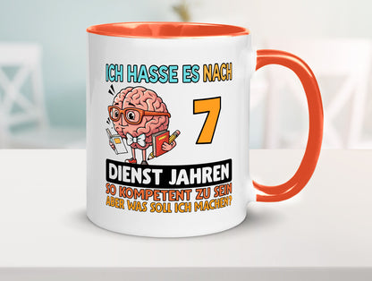 7 Dienstjahre | Arbeit Kompetent lustig Kollegen Büro Geschenk Tasse