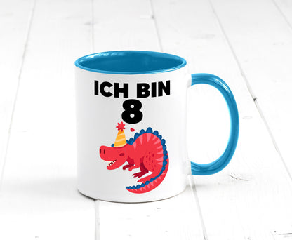 8. Geburtstag | Dino Dinosaurier 8 Jahre lustig Geschenkidee Geschenk Tasse