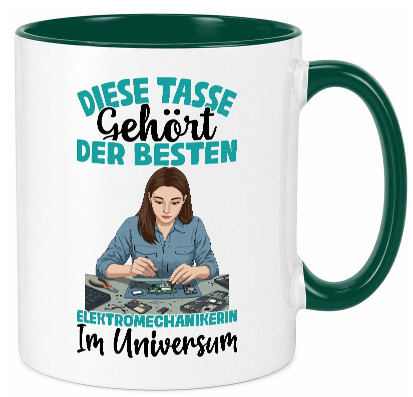Im Universum: Elektromechanikerin | Mechanikerin lustig Humor Geschenkidee Tasse